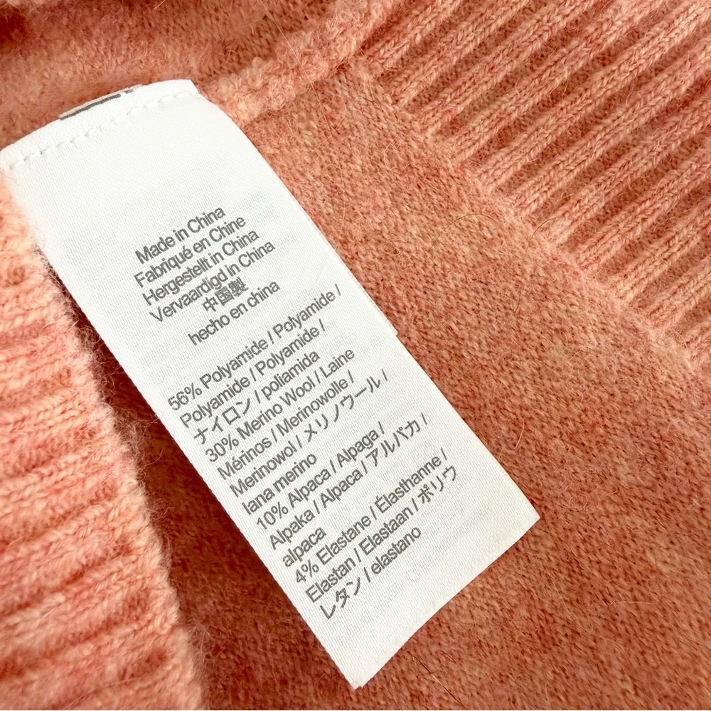 J. Crew Collared V-Neck Sweater in Supersoft Yarn Coral Pink Size Small NWT